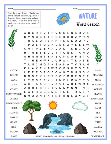 Nature Word Search for Kids