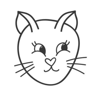 Cat Face Outline Vector Art, Icons, and Graphics for Free Download