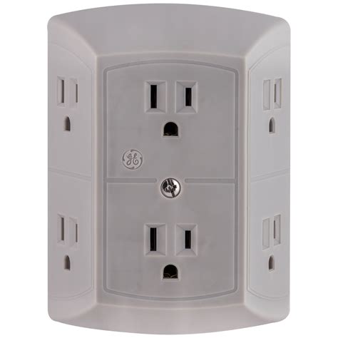 GENERAL ELECTRIC 6-Outlet Power Adapter, Multi Outlet Wall Charger, Gray - Walmart.com