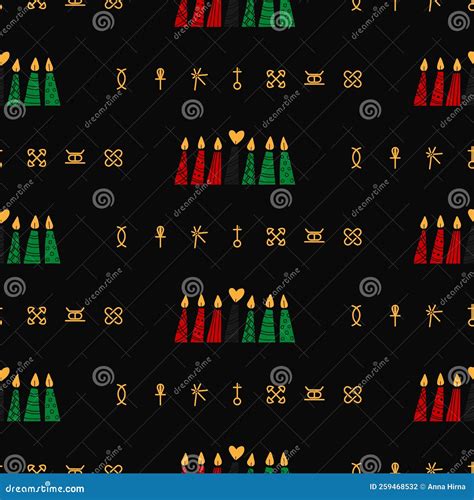 Happy Kwanzaa. Seamless Pattern with Kinaras. Traditional Kwanzaa ...