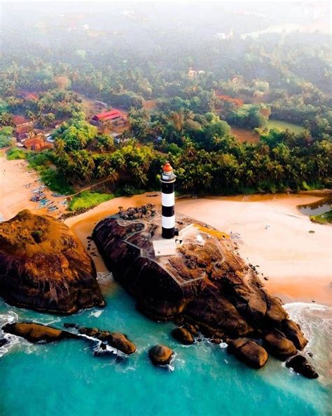 Aerial view of Kapu Lighthouse, Mangalore, India: LighthousePorn in ...