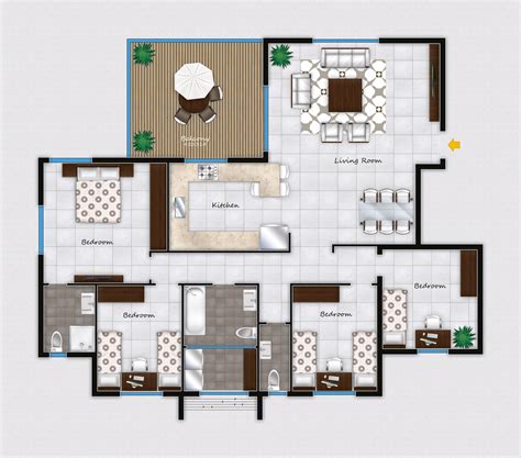 2d furniture floorplan top-down view style... 3D Model | CGTrader.com