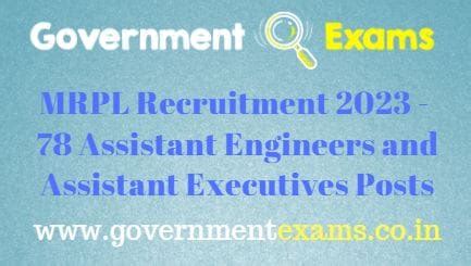 MRPL Assistant Engineer Executive Recruitment 2023