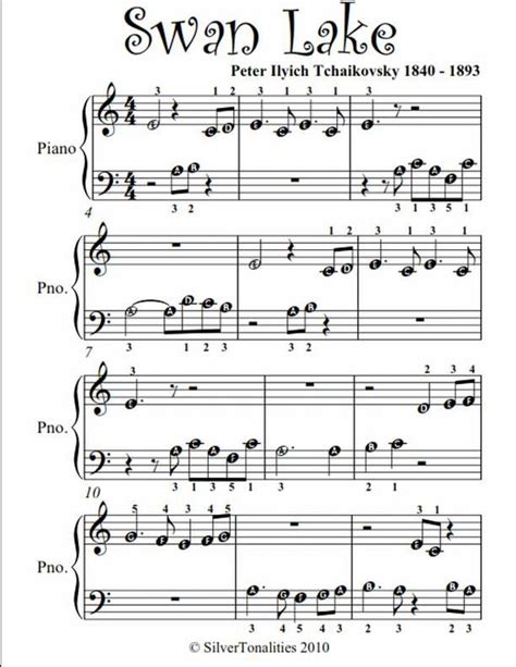 Beginner Chopsticks Sheet Music Easy with Letters 45 Swan Lake Beginner Piano Sheet Music Ebo ...