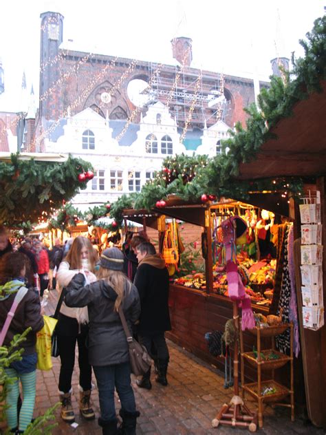 The main Christmas Market in the town of Lubeck. German Christmas ...