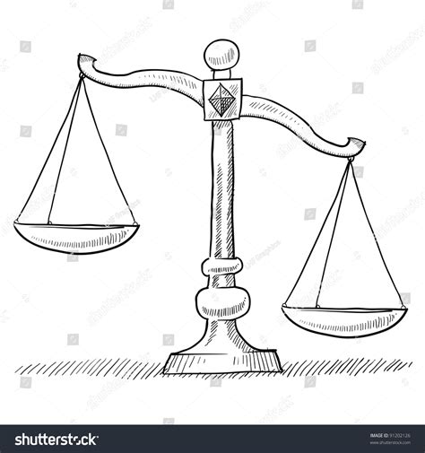 Doodle Style Tipped Or Unbalanced Scales Of Justice Illustration In Vector Format Suitable For ...