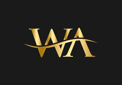 Initial WA letter linked logo vector template. Swoosh letter WA logo ...