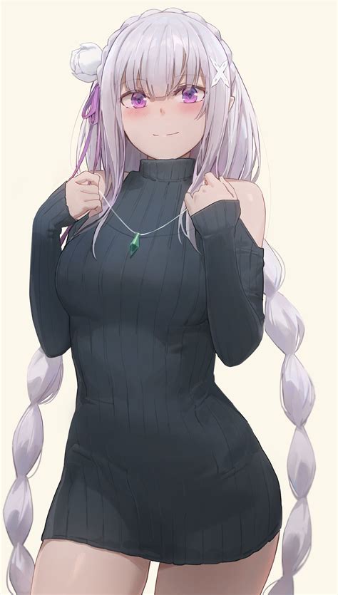 Casual Emilia [Re zero] [2323×4096] : Animewallpaper