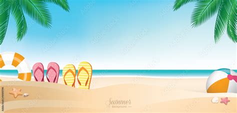 Colorful summer vacation beach banner background Stock Vector | Adobe Stock