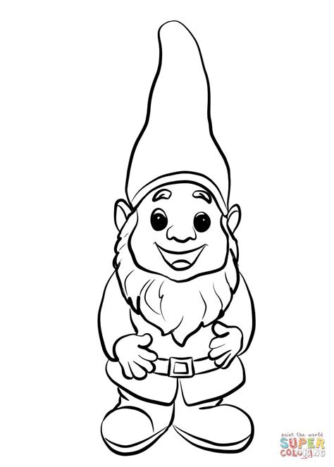 Cute Gnome Coloring Page Free Printable Pages Beautiful Clipart Black ...