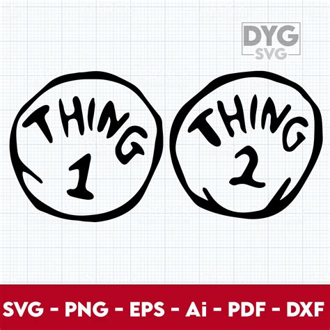 Thing 1 Thing 2 SVG DXF PNG Cricut, Thing 1 Svg, Thing 2 Svg, Thing 1 ...