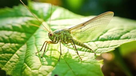 Premium AI Image | Grasshopper at Rest on a Leaf