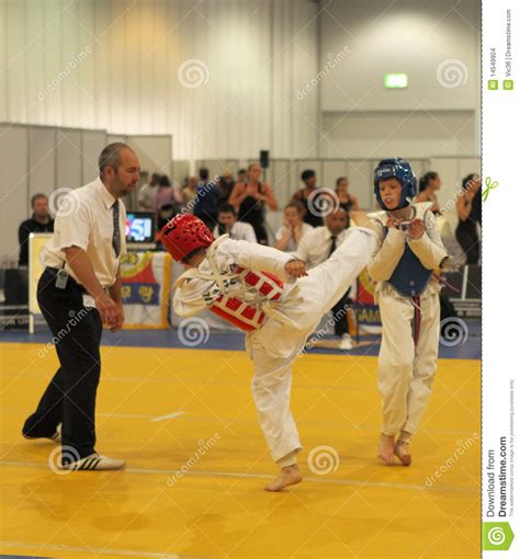 Taekwondo fight editorial stock image. Image of taekwando - 14549904