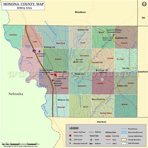 Monona County Map, Iowa