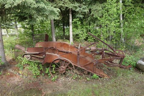 An old potato harvester. stock image. Image of rusty - 41879125