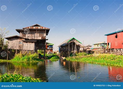 Myanmar. Landscape. Inle Lake. Village Stock Image - Image of fresh, great: 99903753