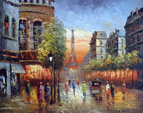 High Quality Hand-Painted Cityscape Paris 20x24" Canvas Oil Painting #Impressionism | Oil ...