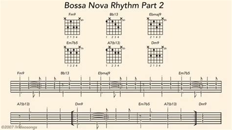 Bossa Nova Chord Progressions Piano - Sheet and Chords Collection