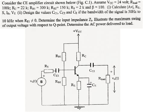 Solved Consider the CE amplifier circuit shown below (Fig. | Chegg.com