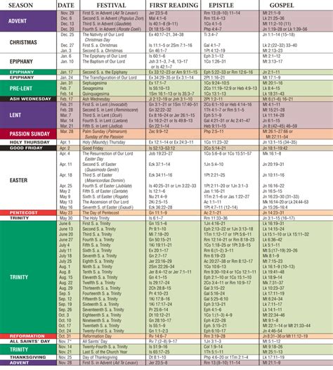 The Church Calendar – Concordia Lutheran Church