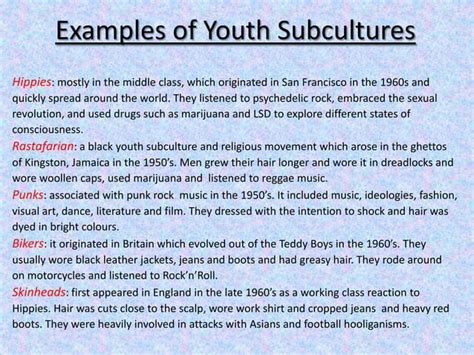 Youth Subcultures | PPT