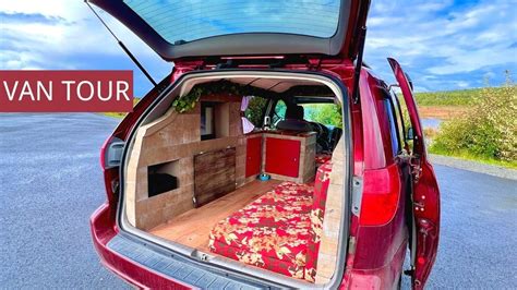 Mini Van Camper Conversion | Van Tour of Minivan Converted to Classy ...