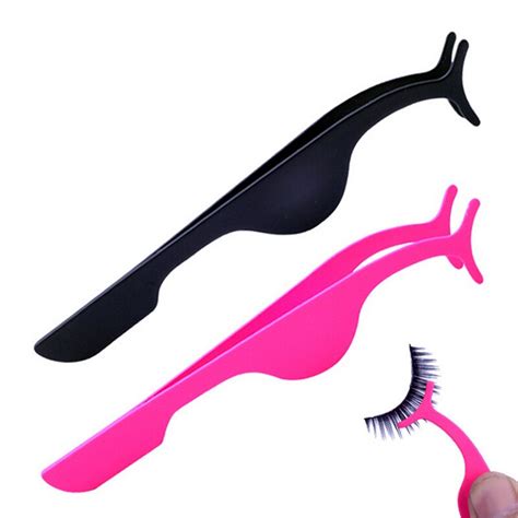 Stainless Steel Eyelash Curler False Extension Eyelashes Applicator Remover Nipper Tweezer Clip ...