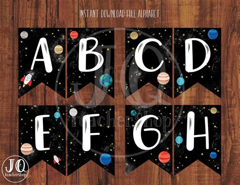 Printable Space Theme Banner Full Alphabet and Numbers - Etsy | Space classroom, Space theme ...