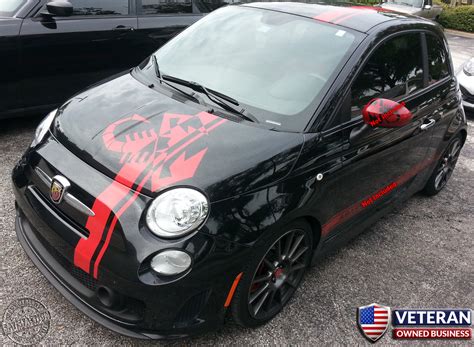 FIAT 500 Abarth Scorpion Racing Stripes Full Precut Kit Vinyl Decals – ROE Graphics and Apparel