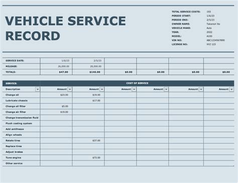 Fleet Maintenance Excel Template