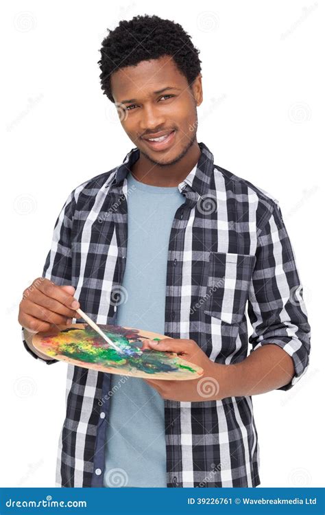 Portrait of a Young Male Painter with Palette Stock Image - Image of inspiration, creation: 39226761