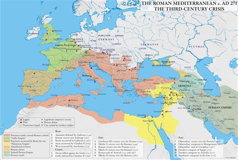 The Roman Empire during the Crisis of the Third Century (271 AD) - Vivid Maps