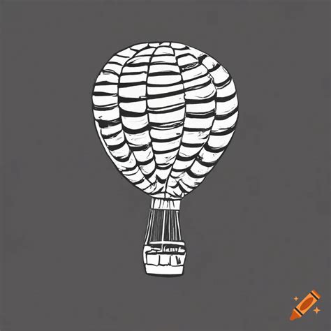 Hand-drawn cool hot air balloon