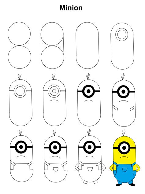 Minion step-by-step tutorial. | Desenho para desenhar facil, Desenhos para desenhar, Desenho dos ...