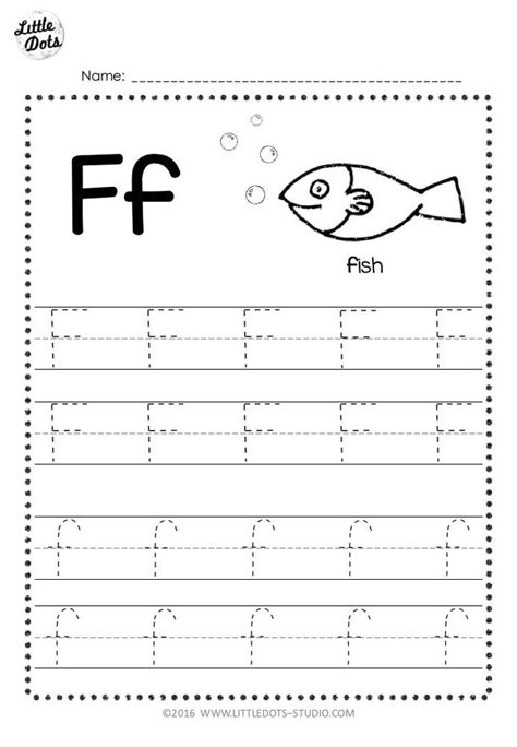 the letter f is for fish worksheet with an uppercase and lowercase