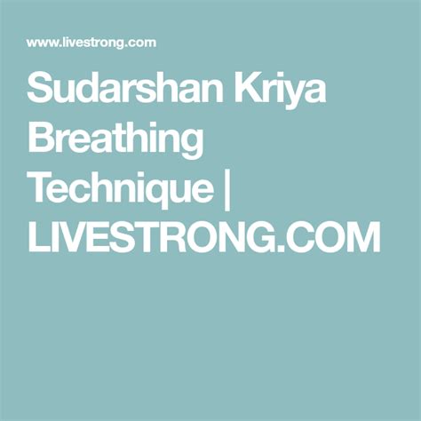 Sudarshan Kriya Breathing Technique | LIVESTRONG.COM | Sudarshan kriya ...