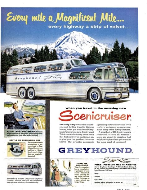 Vintage Ads — 1954 Greyhound bus ad | Greyhound, Greyhound bus, Bus