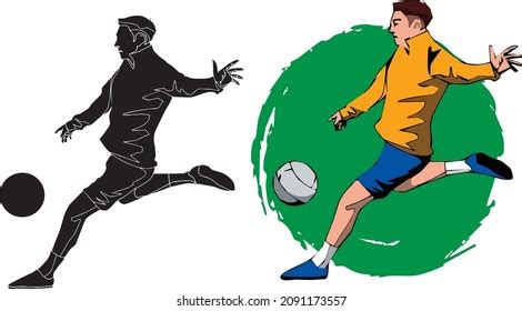 Vector Logo Soccer Football Player Stock Vector (Royalty Free ...