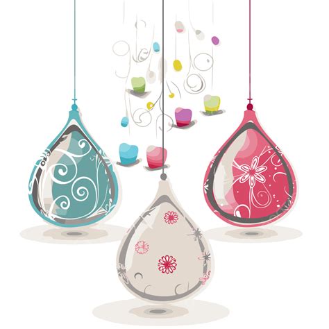 Hanging Ornaments Vector, Sticker Clipart Drop Christmas Ornament At A Background On White ...