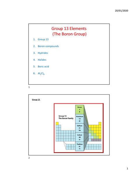 SOLUTION: Group 13 Elements The Boron Group Presentation - Studypool