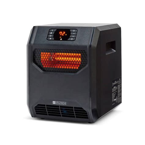 Utilitech 1500-Watt Infrared Quartz Cabinet Indoor Electric Space Heater with Thermostat and ...