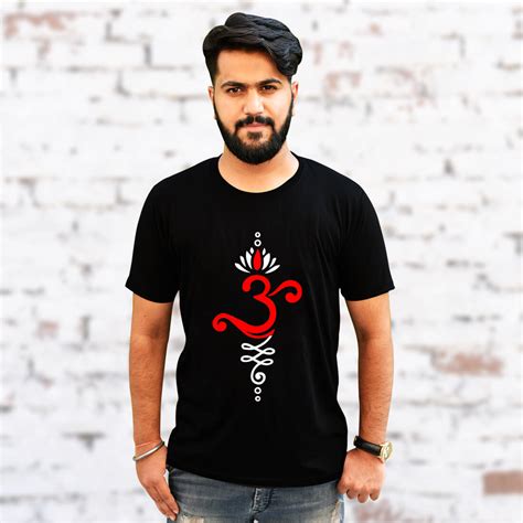 OM Best Design Printed Plain Black T Shirt Online – Buy Spiritual Products