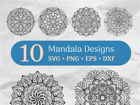 10 Mandala SVG Bundle Mandala Clipart Mandala Coloring - Etsy