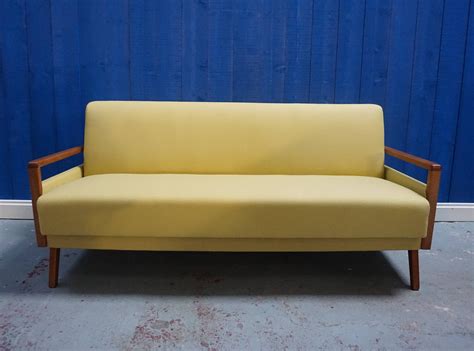 Mid Century Modern Sofa / Bed in Yellow, 1960's | #95644