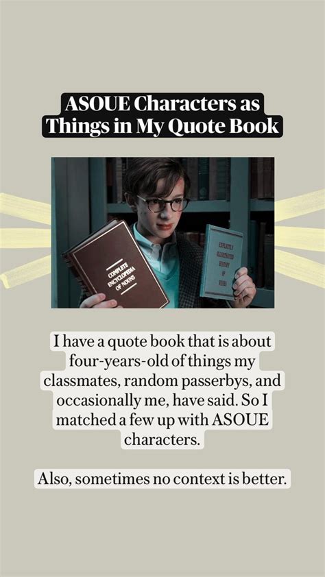 ASOUE Characters as Things in My Quote Book | A series of unfortunate ...