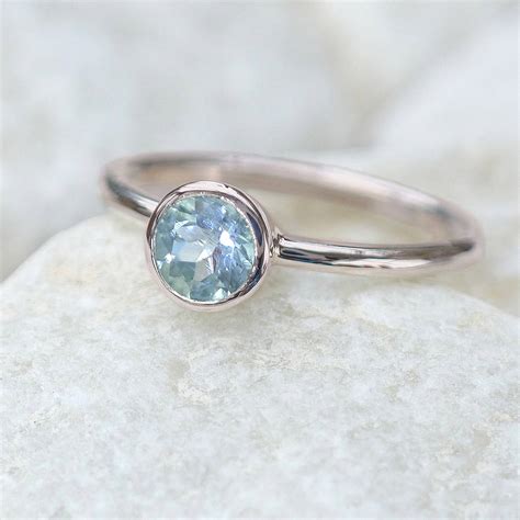 aquamarine solitaire ring in 18ct gold by lilia nash jewellery | notonthehighstreet.com