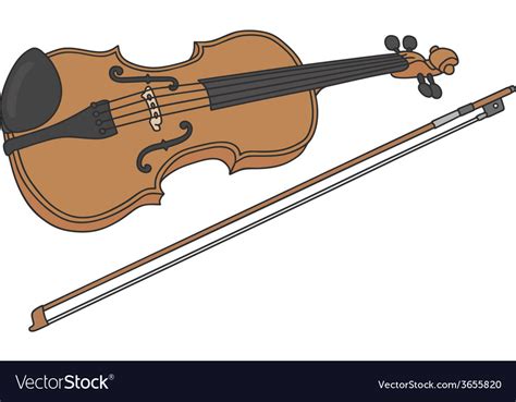 Violin and bow Royalty Free Vector Image - VectorStock