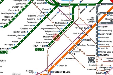 Mission Park station map - Boston subway