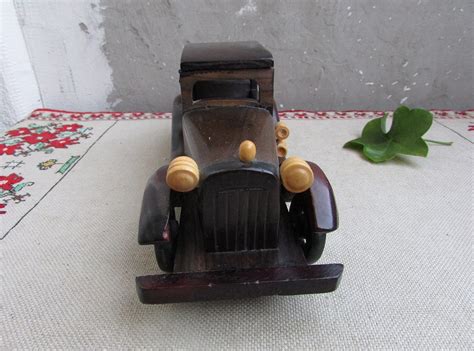 Retro Wood Car Model 2 Vintage Wooden Automobile Classic | Etsy