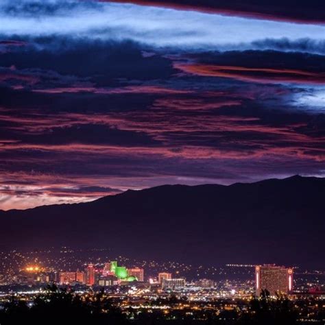 Downtown Reno skyline at sunset | Reno hotels, Reno tahoe, Resort